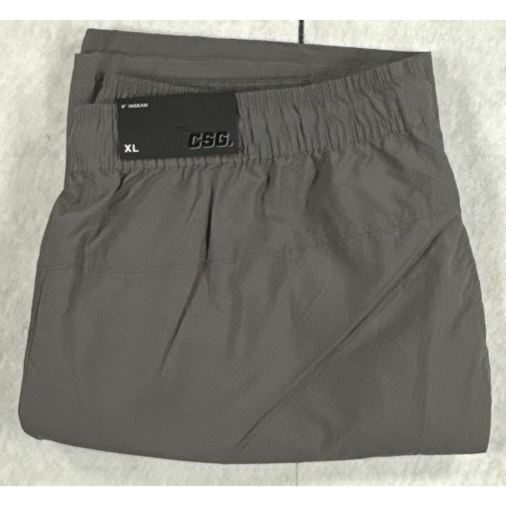 CSG Mens Cargo City Wind Athletic Shorts Grey XL 8 Inch Inseam NWT